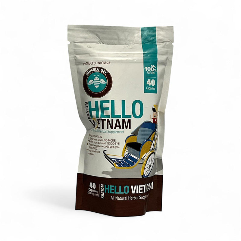 Bumble Bee Hello Vietnam 40-count Kratom capsule package