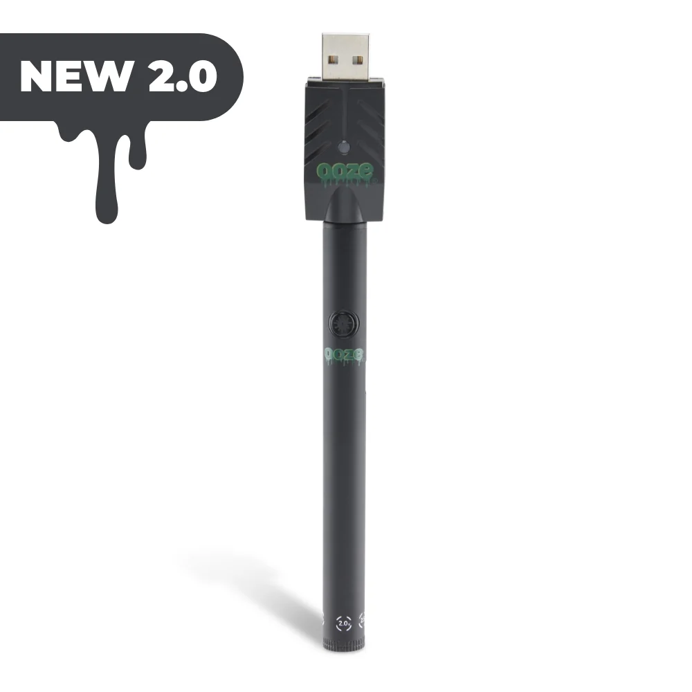 Ooze Twist Slim Pen 2.0 battery in Panther Black with included Smart USB charger