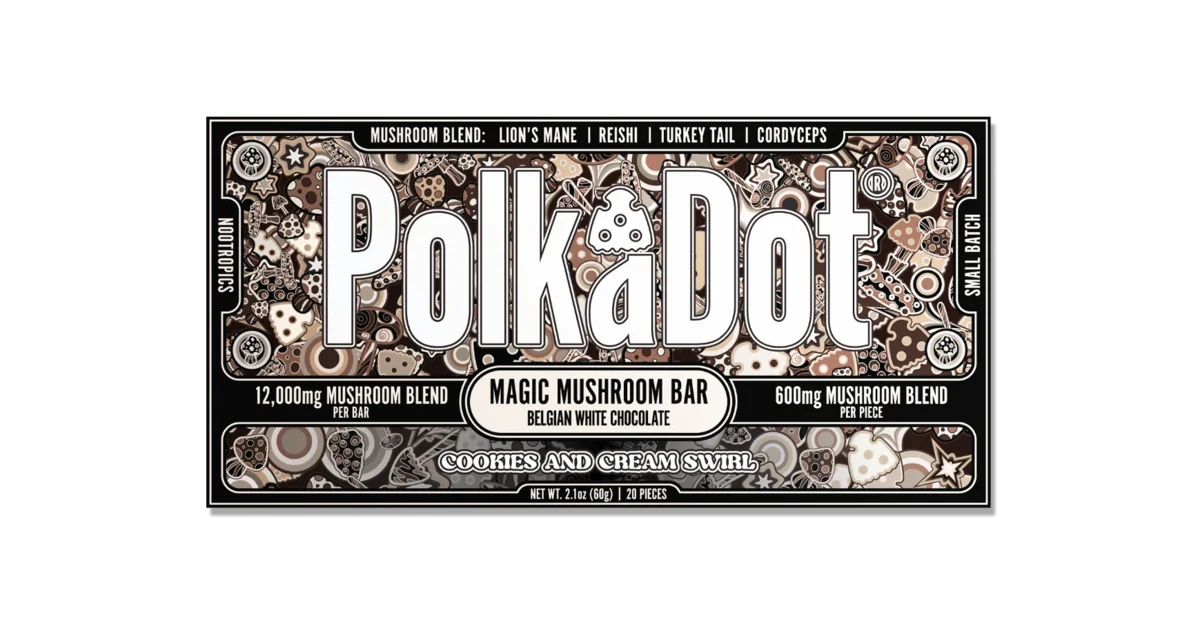 PolkaDot Cookies & Cream Swirl Chocolate Bar (12,000 MG)